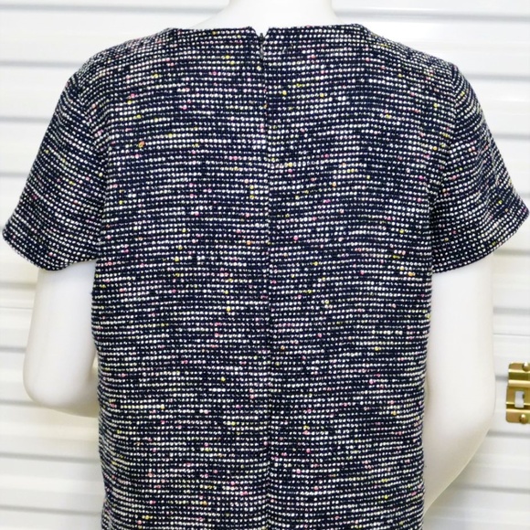 Loft Multicolor Puff Sleeve Fit Fare Dress sz 10 - Picture 6 of 8